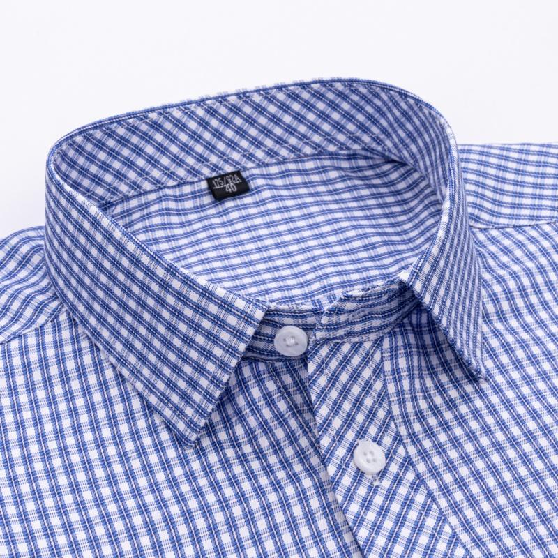 Men Formal Shirt Long Sleeve Office Solid Color Striped Business Social Men's Long Sleeved Shirt Work White Shirt Men Clothing