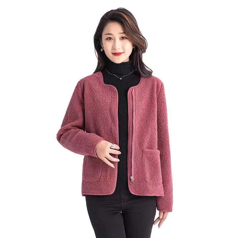 Autumn and Winter New Lamb Wool Coat Large Size Small Fragrant Wind Women's Coat Loose Short Top