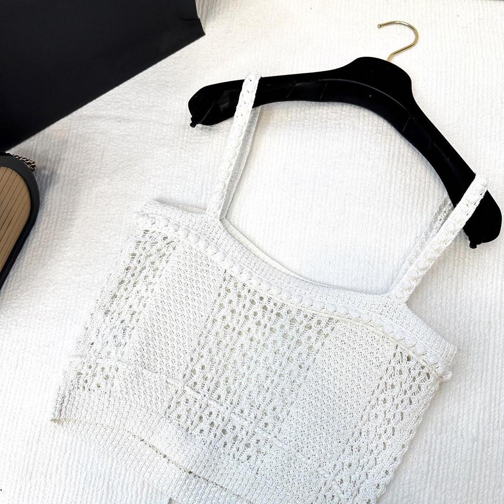 2026 Spring Korean Style Versatile Hollow Strappy Camisole for Women