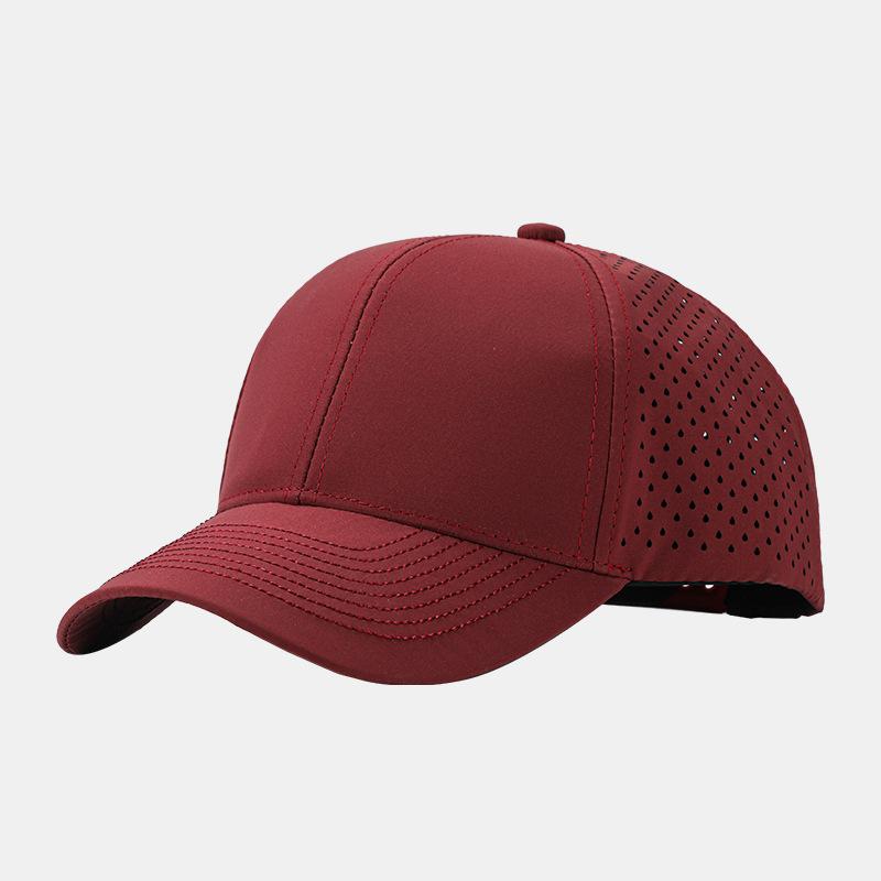 Korean-style Sunshade Sunscreen Cap Light Plate Punched Breathable Mesh 6-Panel 100% Polyester Sports Cap Outdoor Baseball