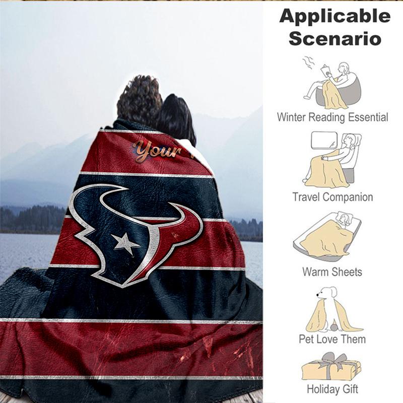 Custom Name Blanket Texans basketball Blanket Bedding Blanket for Travel, Camping, Living Rooms, Offices, Sofas, Fan Christmas gift