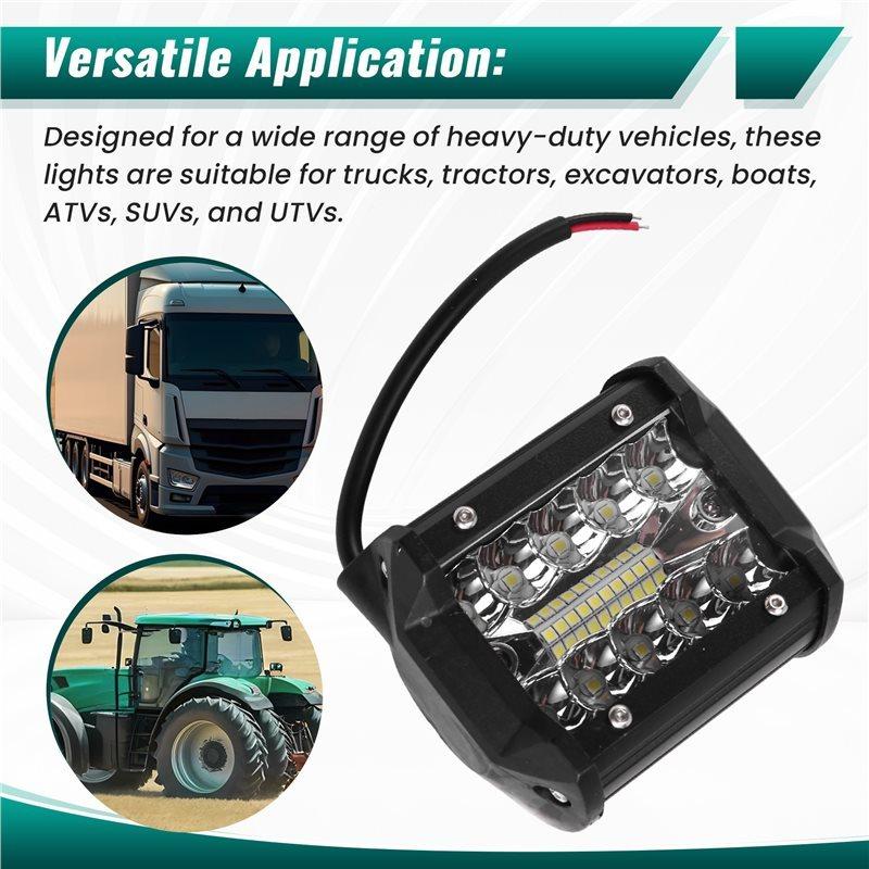 For Truck Tractor Excavator Boat ATV UTV GMC 4 Inch LED Pod Light Spot Flood Combo Driving Off Road Light For SUV