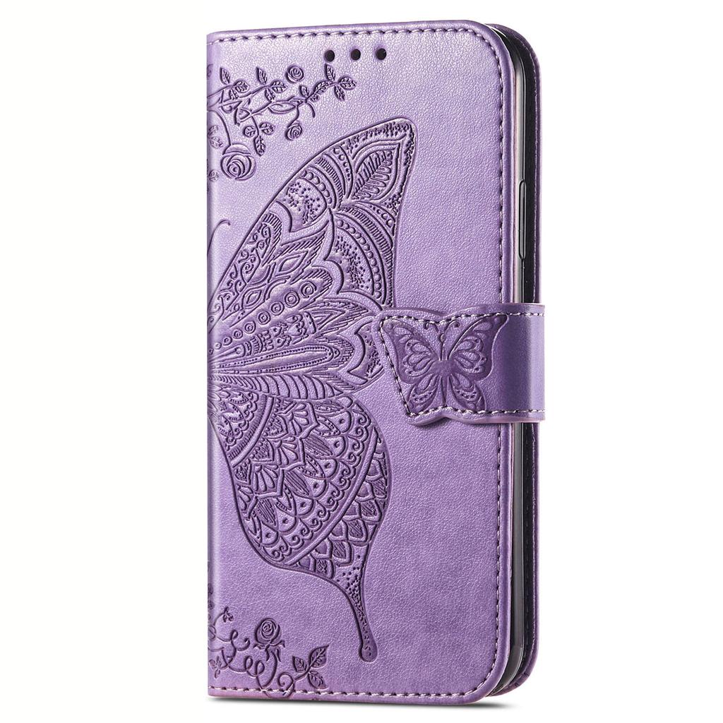 For Honor X8 5G PU Leather Protective Phone Case Imprinted Butterfly Pattern Shockproof Flip Phone Cover with Stand Wallet
