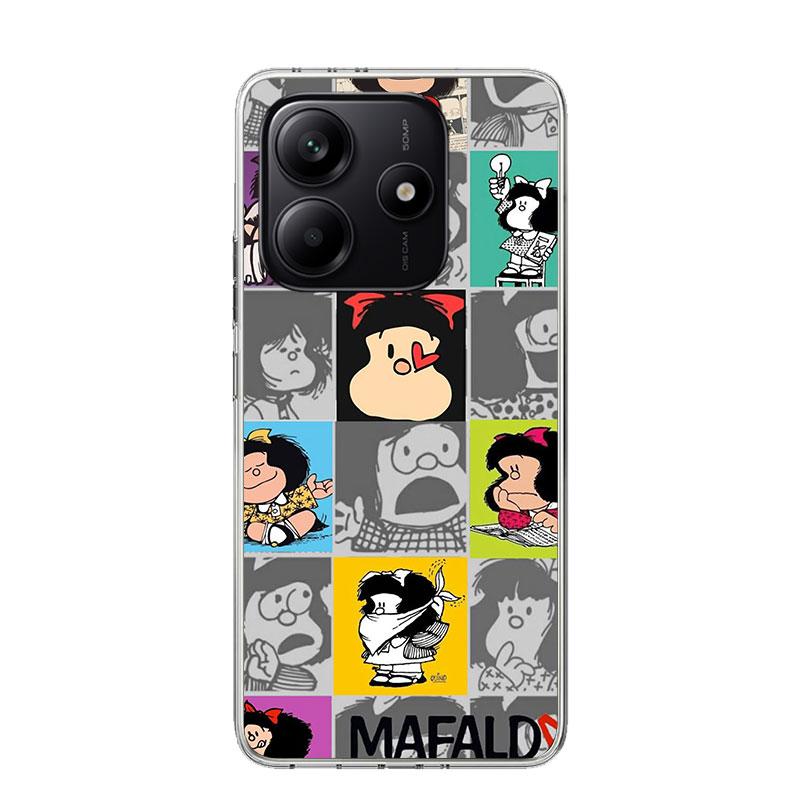Cartoon Cute Mafalda Phone Case For Xiaomi Redmi Note 13 14 15 Pro Plus 12S 12 14S 11S 11E 10 10S 11 11T 5G 4G Cover Coque Redmi