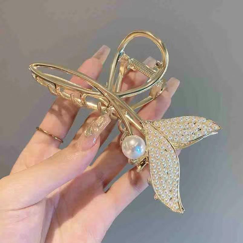 Alloy Womens Back-of-Head Grabber Large High-End Hair Claw Clip Summer 2026 Shark Clip Headpiece Japan and Korean Style