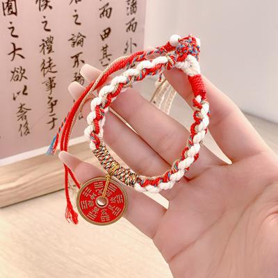 New Chinese Style Red Mountain Spirit Charm Bracelet Personalized Handmade Tibetan-style Bracelet Retro National Trend Jewelry