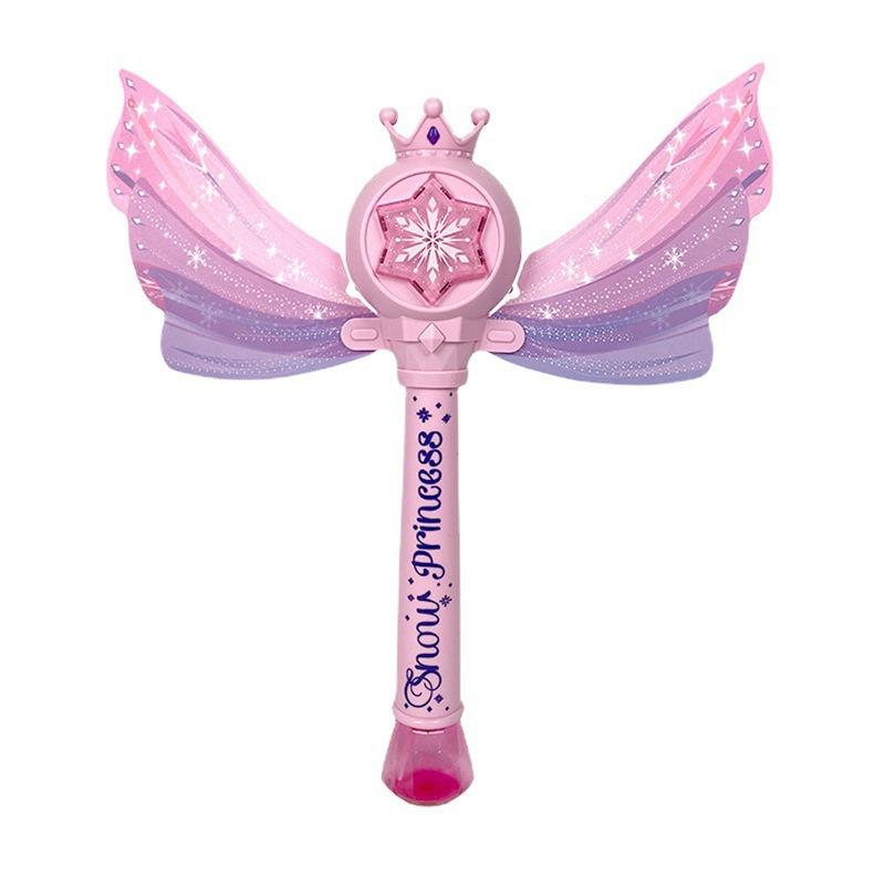 Disney Frozen Princess Bubble Magic Wand Electric Light Music Porous Bubble Gun Children's Toy