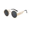 New hollow dragon and phoenix metal sunglasses men's wide legs punk European and American personality hip hop street sunglasses women