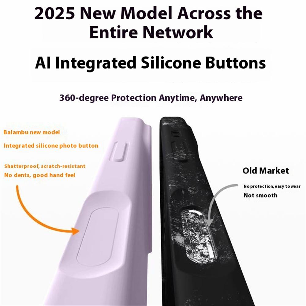 For iPhone 16 Pro Max Case Precise Cutouts Liquid Silicone+PC Phone Cover with Camera Touch Control Button