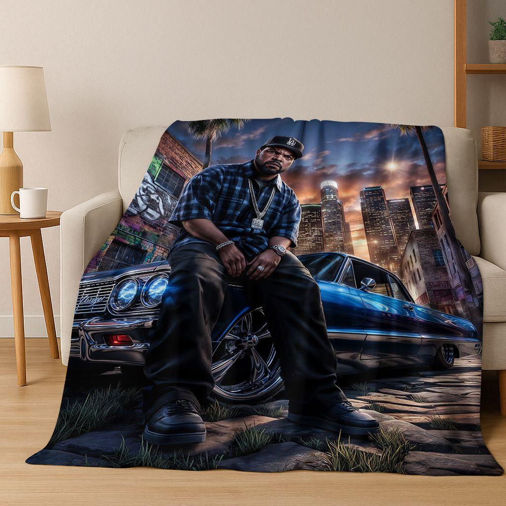 2026 New Legend Rappers Star Art Cartoon Hip Hop Flannel Blanket,Cozy Soft Throw Blanket for Home Bedroom Bed Sofa Cover Gift