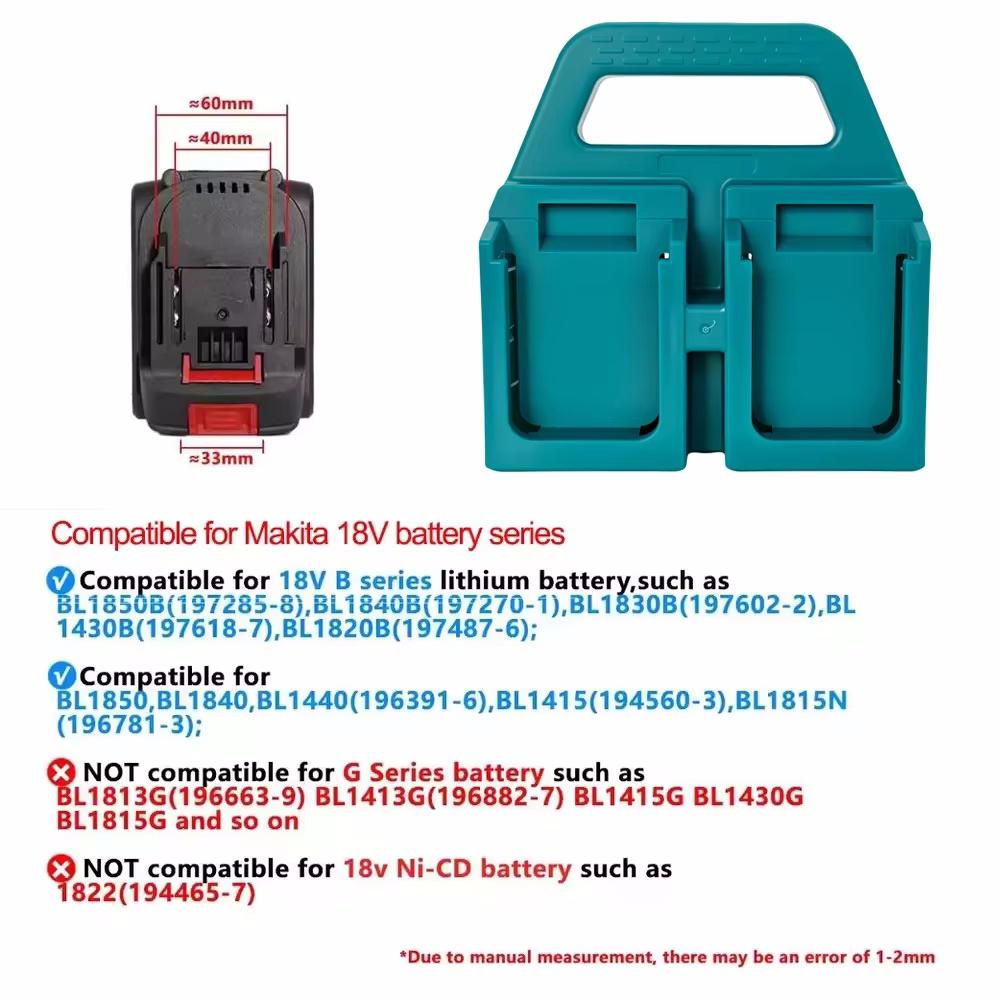 Portable Battery Storage Stand Battery Storage Bracket with Handle For Dewalt 18V 11V Li-ion Battery For Dewalt For Milwaukee