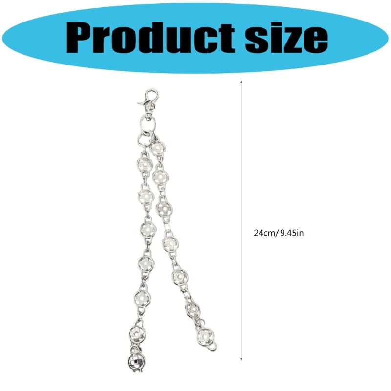 Floral Alloy Detachable Trousers Chain Vintage Silver Jewelry Ornament For Pants Bags Wallet Fashion Accessories