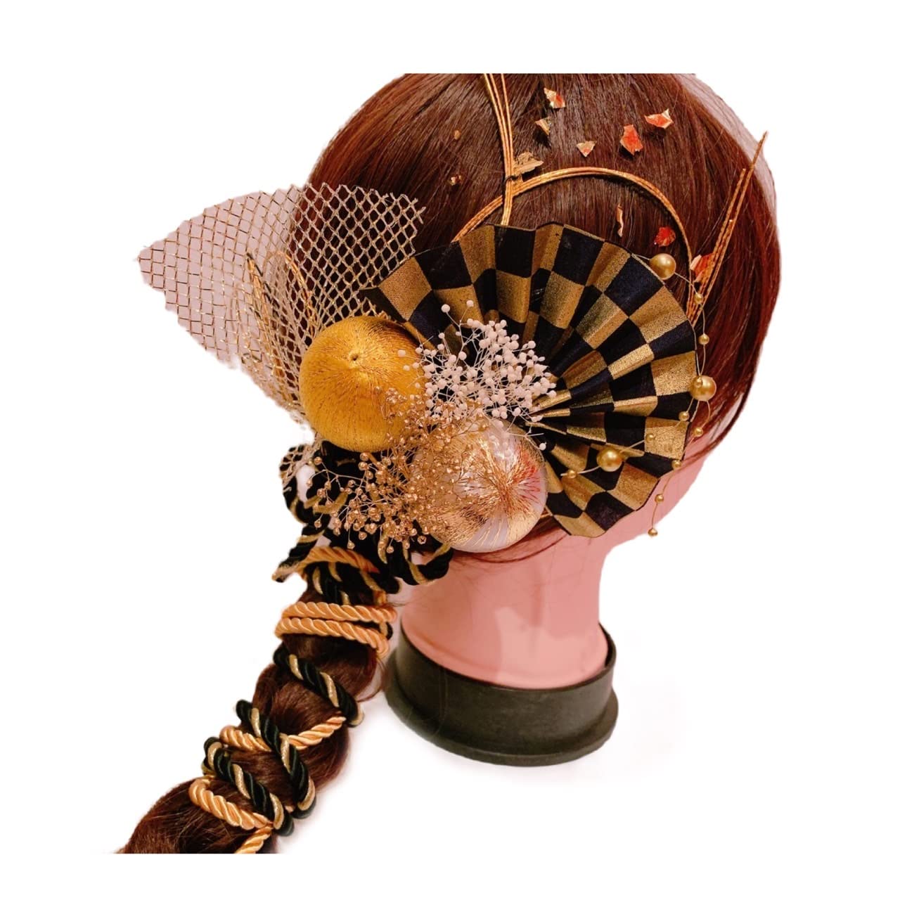 

Tatami Border with Crane Hair Ornament Braided Headpiece Hair Tatami Border with Crane Hair Ornament Lulu s (Black) - Set, Headpiece, Hairpin,