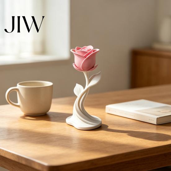 Niche Home Ornaments Modern Rose Sculpture, 3D Printed Minimalist Floral Decor, Abstract Valentine Day Gifts Flower Statue for Office, Elegant