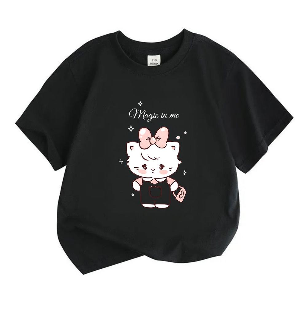 Kids Boys Girls 100% Cotton Crew Neck Short Sleeve T-Shirt,