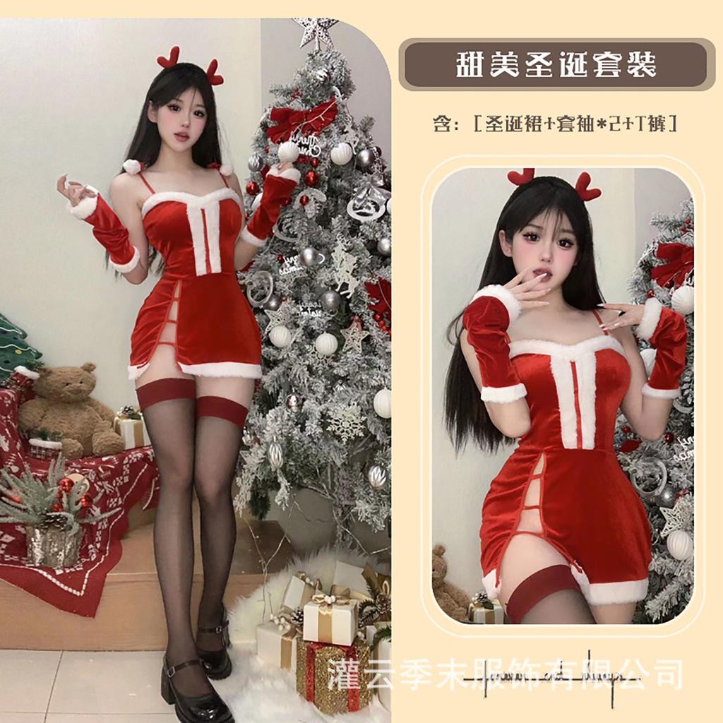 Lingerie Sexy Bunny Cosplay Velvet Christmas Robe Cross Party New Dress