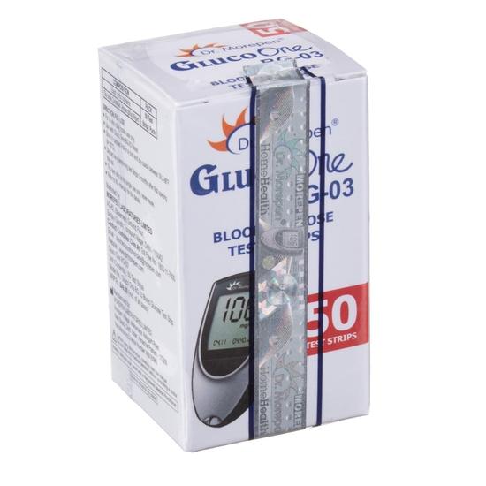 Dr. Morepen BG-03 Blood Glucose Test Strips, 50 Strips (Black/White)(Only Strips, No Glucometer)