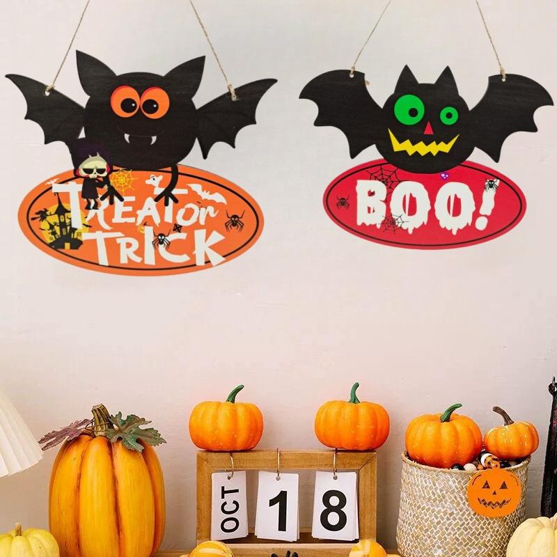 Popular Wooden Crafts for Halloween Party Decorations Bat Pumpkin Spider Decorative Festival for Decorative Accessories