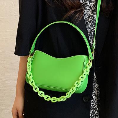 Popular Women Crossbody Bags  New Trendy Solid Color Chain High-Quality Female Handbag All-Matched Messenger Bag