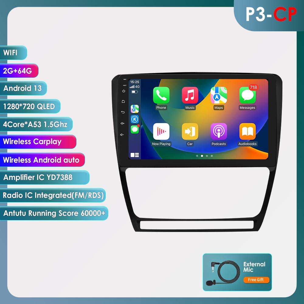 

Hizpo 10.1 Carplay 4G 2Din Android 13 Автомагнитола для Skoda Octavia 2 2008 - 2013 Мультимедийный видеоплеер GPS DSP Авторадио RDS PC Интеллектуальный экран P3CP B 4Core 2G 64G