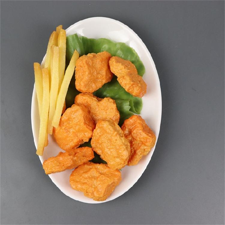 Set of 6 Artificial Fried Chicken Block Decorations Display Realistic Chicken