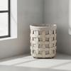 Woven Laundry Basket with Liner Decorative Storage Rigid for Bedroom