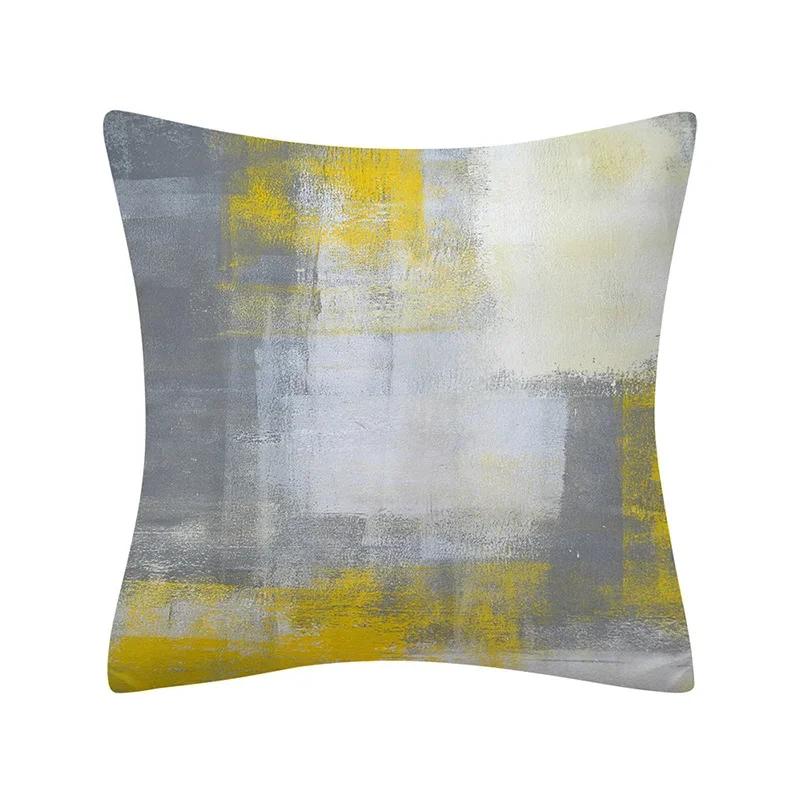 30X50/40X40/45X45CM Abstract Oil Painting Geometry Cushion Cases Yellow Blue Green Modern Abstract Art Pillows Case Sofa Pillows