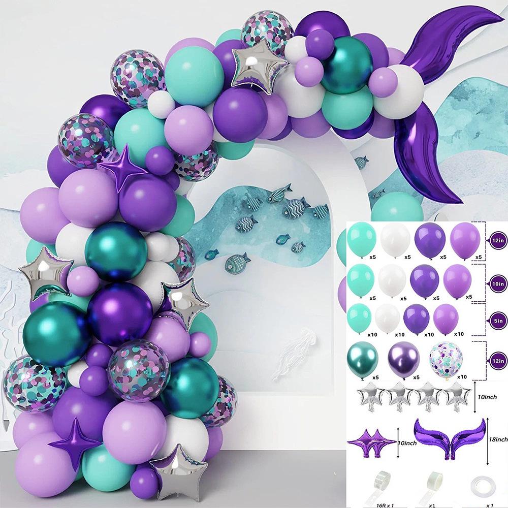 Mermaid Ocean Theme Balloon Garland Set for Birthdays and Weddings
