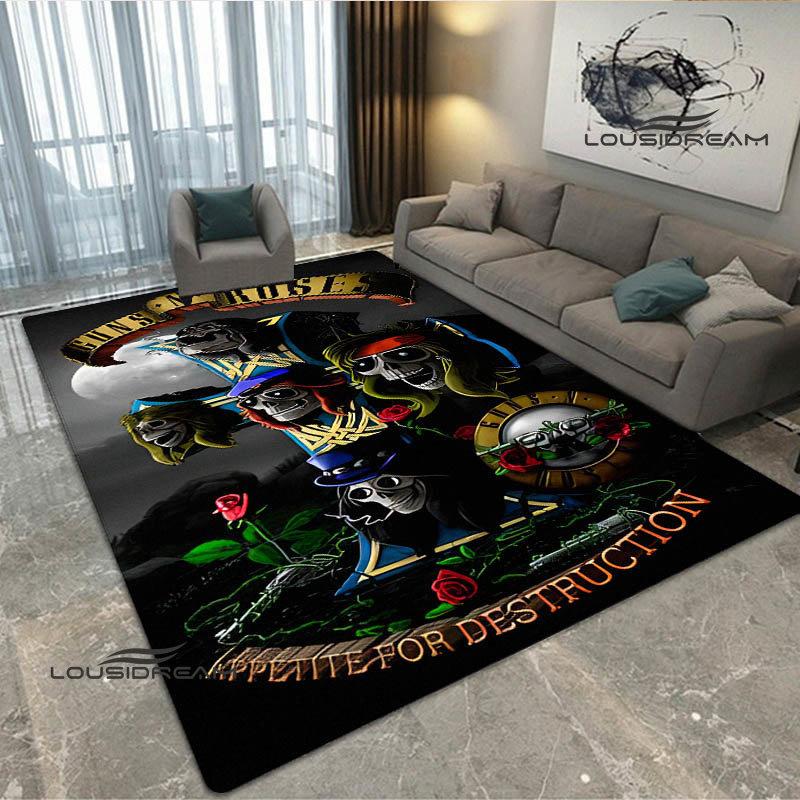 Guns n'roses band retro print carpet fashion home decoration non -slip carpet photography propsmal area rug birthday gift
