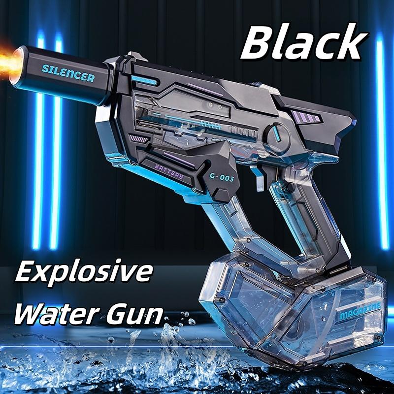 

Электрический водяной пистолет с подсветкой дула, автоматический водяной бластер, водяной пистолет, большая дальность, для вечеринок на открытом воздухе, летняя игрушка-пистолет чёрный