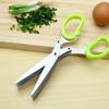ETUCYNG 13.5x6.3cm Five-Layer Kitchen Vegetable Cutter, Stainless Steel Kitchen Scissors, Food Scissors, Household Vegetable Scissors with Comfort Gri