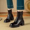 Womens Knee High Boots Winter Square Toe Block Heel Fashion Slim Riding