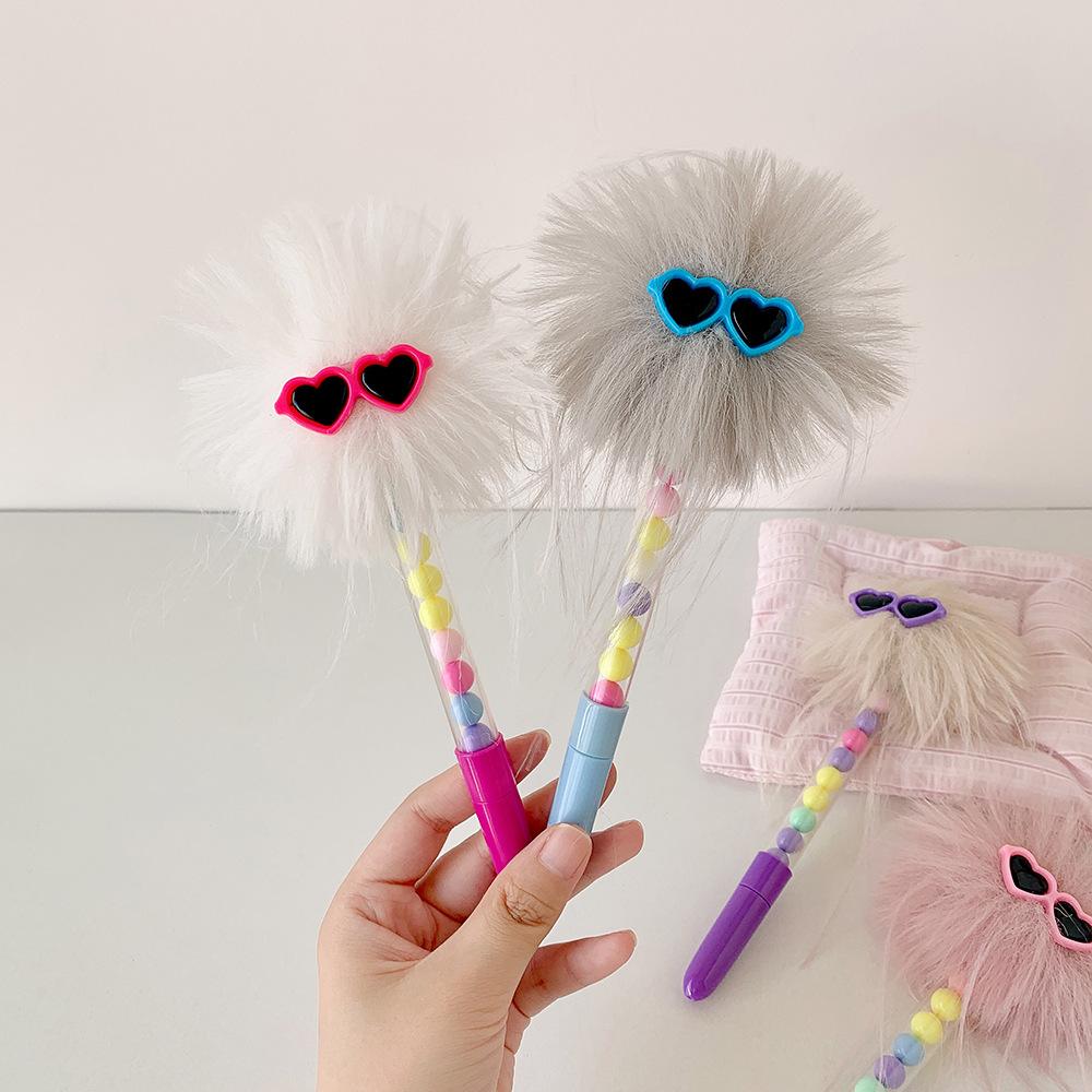 Funny Kawaii Design Ballpoint Pen for Kids Boy Girl Cartoon Plush Creative Design Writing Pen 0.5mm Blue Ink Scrapbook Pens