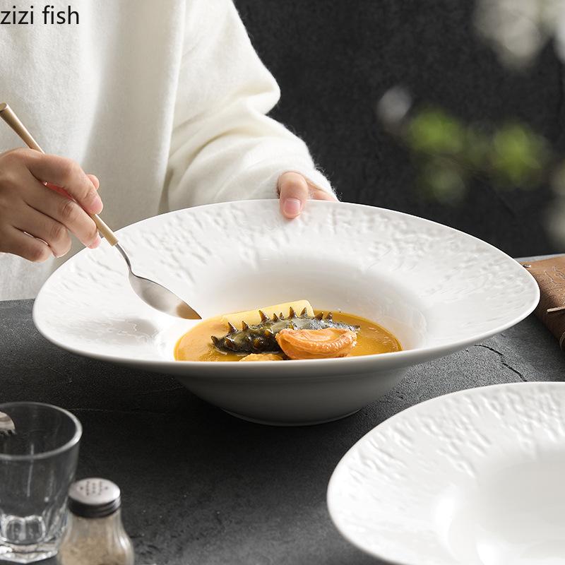 Fruit Plate Salad Bowl White Straw Hat Bowls Dining Plates Soup Plate Noodle Bowl Dessert Bowls Pasta Dish Sashimi Plates Dish