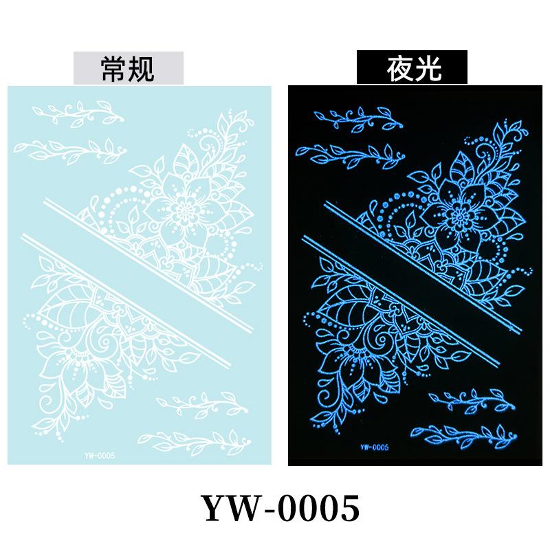 Blå Selvlysende Blonde Tatoveringsklistremerke Vanntett Midlertidig Tatovering Bryllup Ferie Tatovering