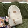 Korean Harajuku Ins All-matching Schoolbag Female Middle School Students Pure Color Backpack Simple Casual Travel