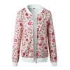 Women Casual Retro Floral Print Zipper Jacket Outerwear Coat Tops