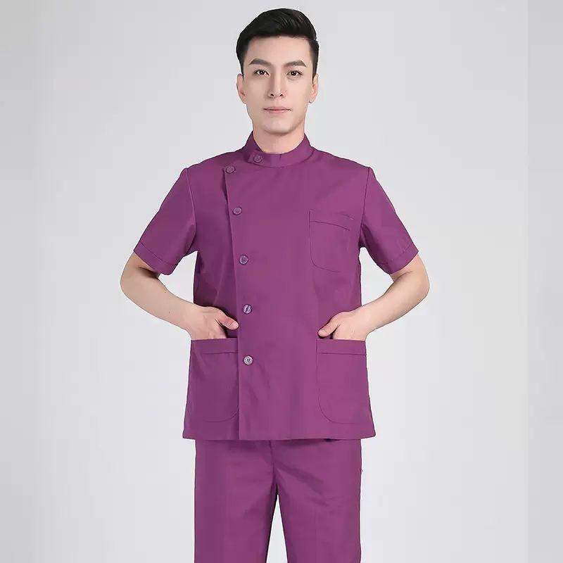 Navy Blue Long Sleeve Nurse Uniform Set for Spring & Autumn - Dental, Beauty Salon, Medical Use