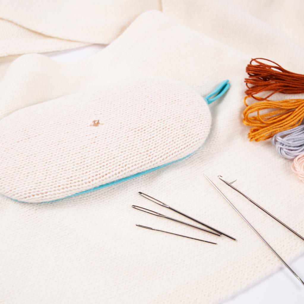 Elliptical Darning Tool Set Beechwood Craft Knitting Repair Kit for Garment Mending | Complete Accessory Set