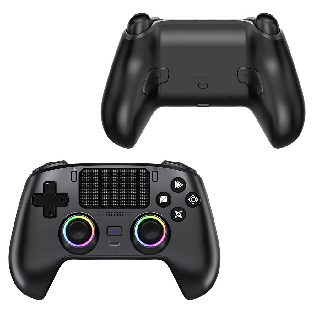 PS4 Wireless Bluetooth Game Controller with Hall Effect Triggers, Magnetic Faceplate, RGB Lights, Dual Vibration, and Six-Axis Gyroscope.