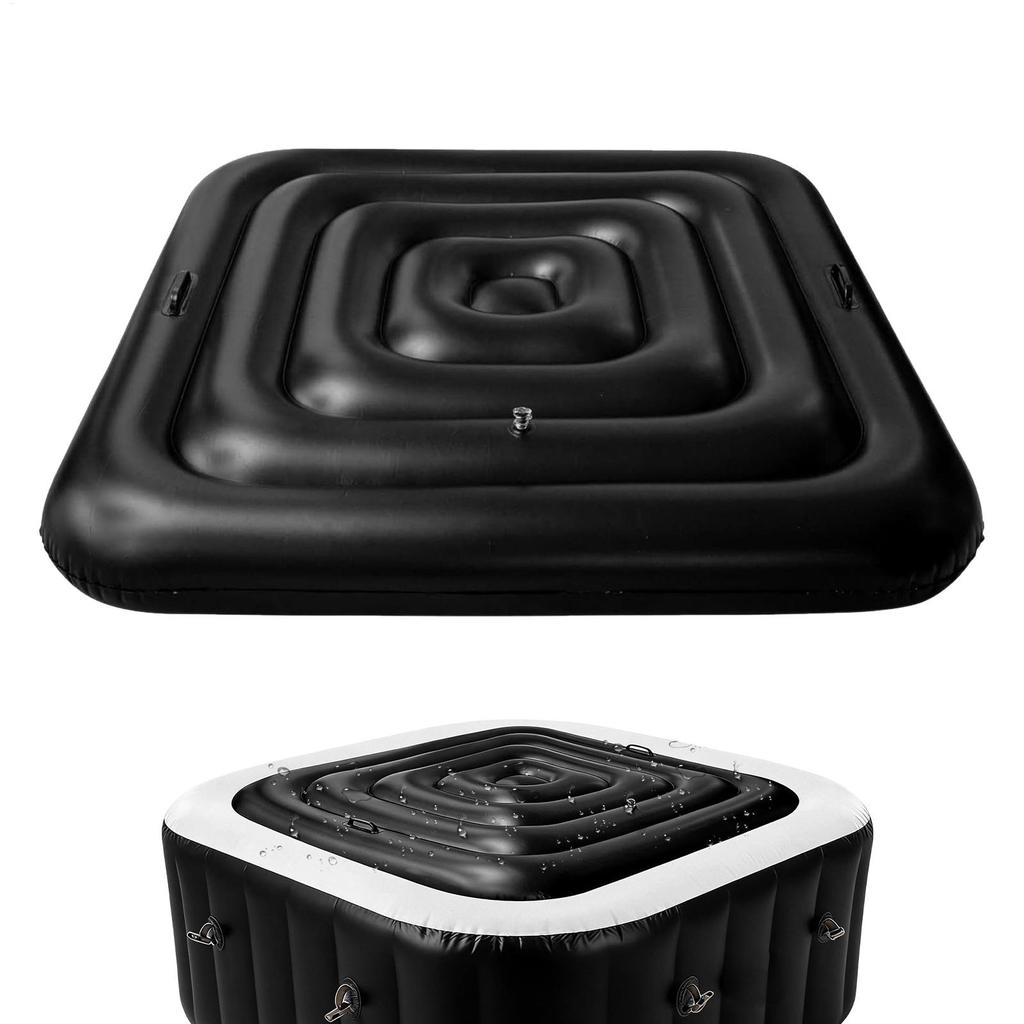 130cm/165cm PVC Inflatable Hot Tub Cover Energy-Saving Lightweight Thermal Portable Lid Square Hot Tub Thermal Cover