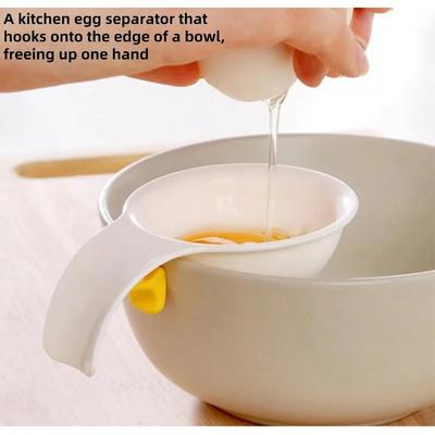 Effortless Egg Separator Plastic Yolk Divider No Mess Filter Tool Kitchen Gadget Fun Cooking Accessory for Kids Baking Helper