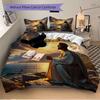 3pcs Anime Jesus Prayer Sunset Scene Comforter Set with 1 Comforter and 2 Pillowcases (No Core) - Home Decor, Holiday Gift, Polyester Fabric, Anime Ca