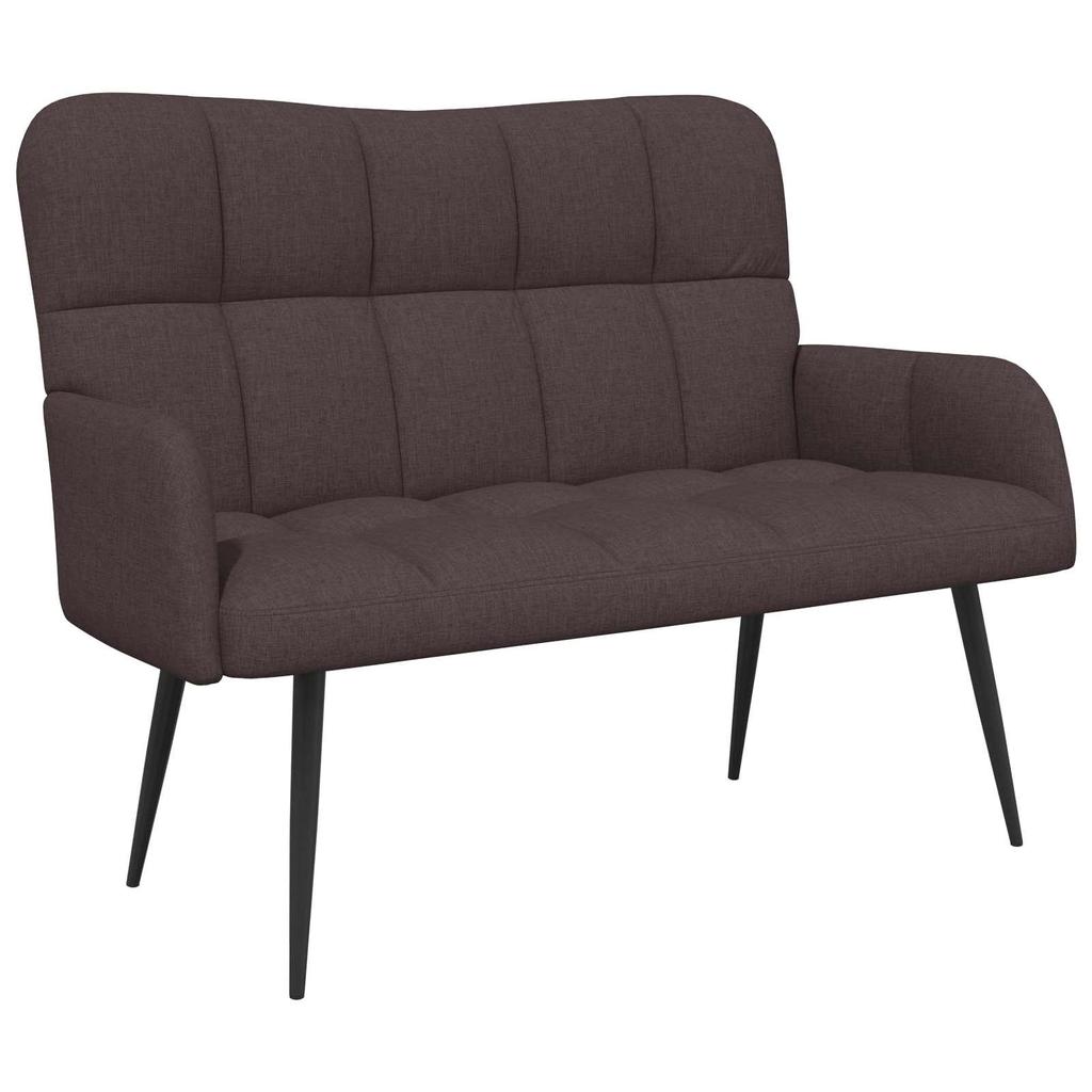 2 Seater Sofa Dark Brown 115 x 61 x 87 cm Fabric
