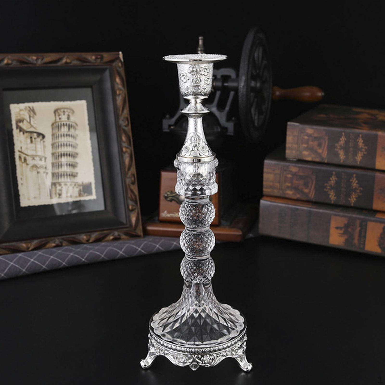 

Подсвечник для конических свечей Современный дизайн Центральный элемент для стола и каминной полки серебряный