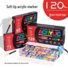 Guangna 8101 Liquid Acrylic Marker Pen Set - 168 Colors, 72 Soft Tips for Student Art, DIY, Hand Painting, and Graffiti.