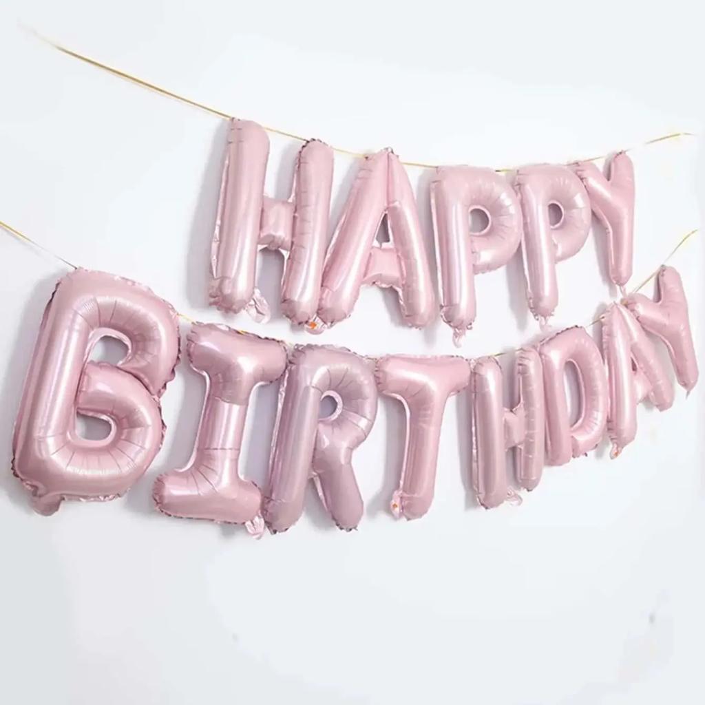 16 Inch Happy Birthday Balloons Pink Blue Aluminium Foil Balloon Birthday Party Decoration Suppries Home DIY Accessories Prop