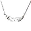 Les Trésors De Lily [P4344] - Steel Necklace 'Les Ailes d'Ange' Silver - 45 Cm 37x8 Mm