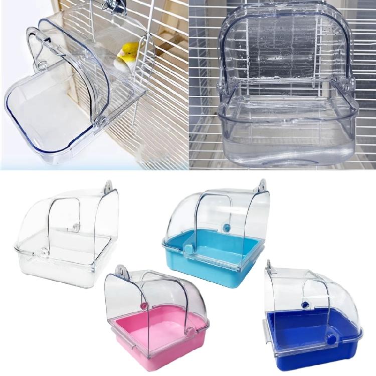 Bird Cage Mounted Shower Room Antisplashing Hangable Bathing Tub for Parakeets