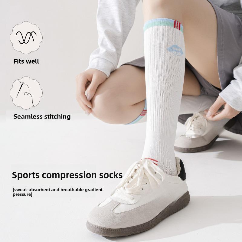 Exercise Pressure Leg Stockings for Women, Suitable for Running, Marathons, Cycling, Shock Absorption, Without Bones, Long Stockings